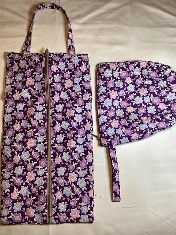 Travel storage set, unique one off, fully lined, washable