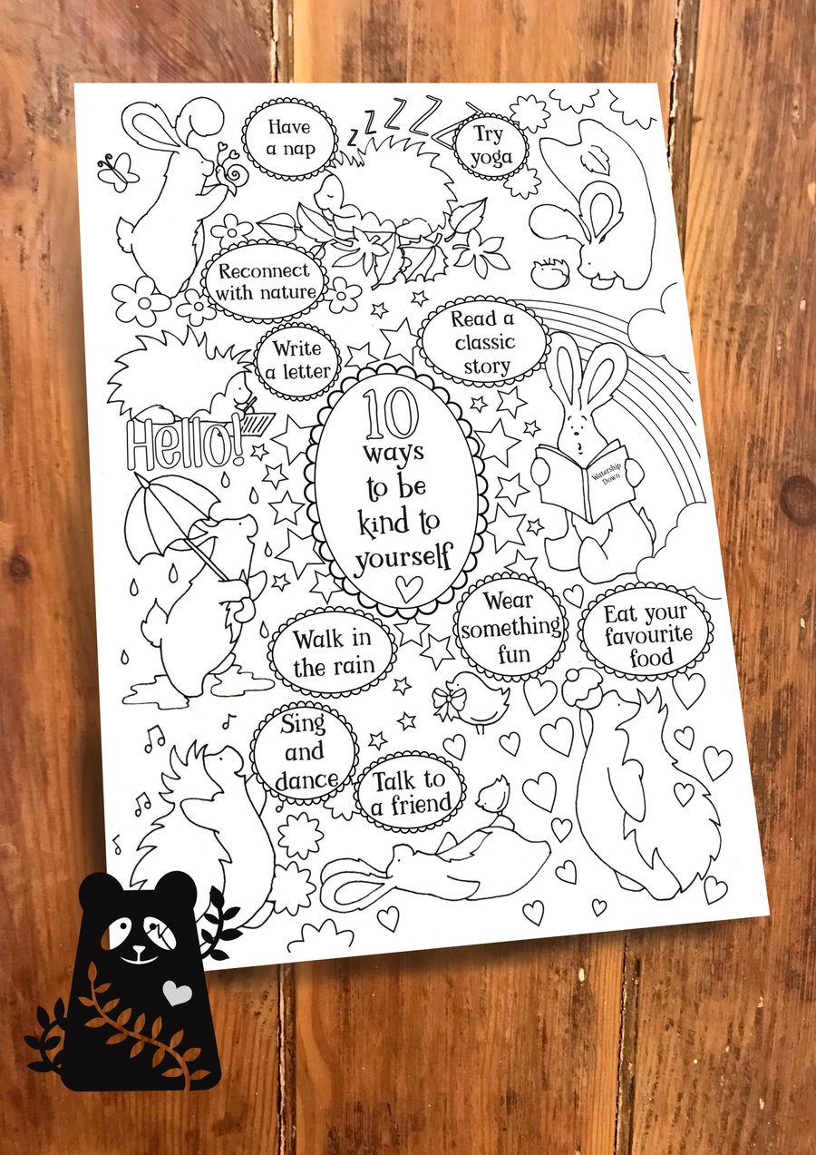 Self Care Colouring Sheet Download