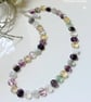 Designer AAA Grade Natural Rainbow Fluorite Sterling Silver Necklace - Image 4
