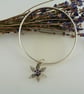 Silver amethyst flower bangle - Image 4