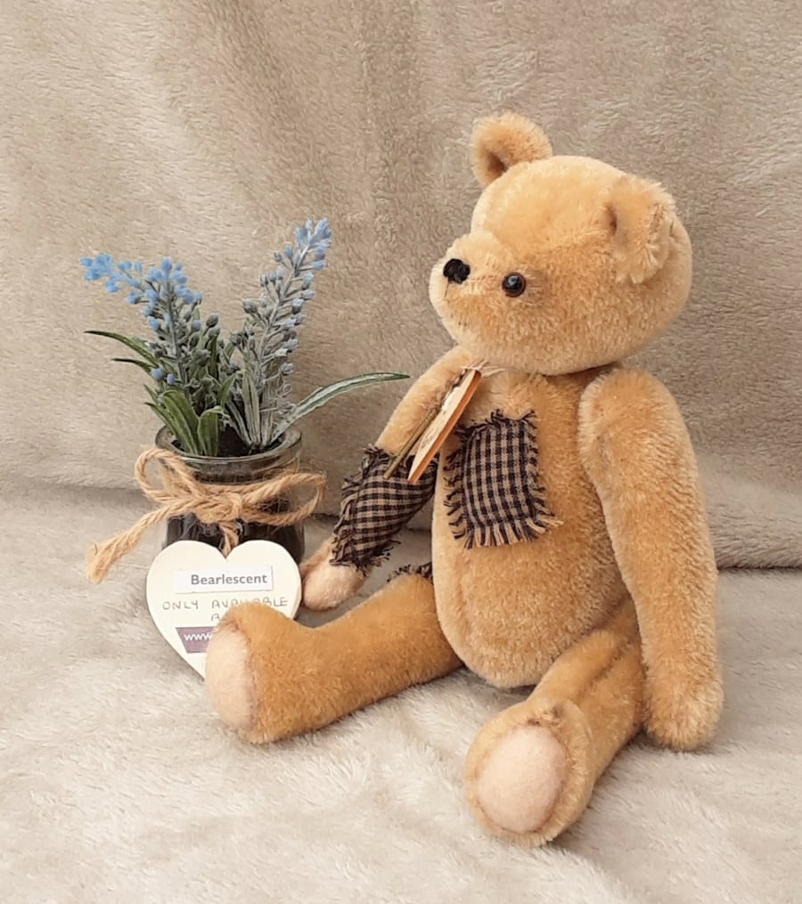 Unique mohair artist bear, OOAK collectable teddy bear, Franklin by Bearlescent