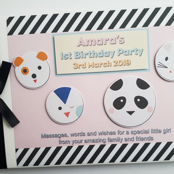 Personalised My little day animals Birthday,  Baby Shower Guest Book