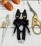 Hand Painted Miniature Cat Art Doll Tuxedo