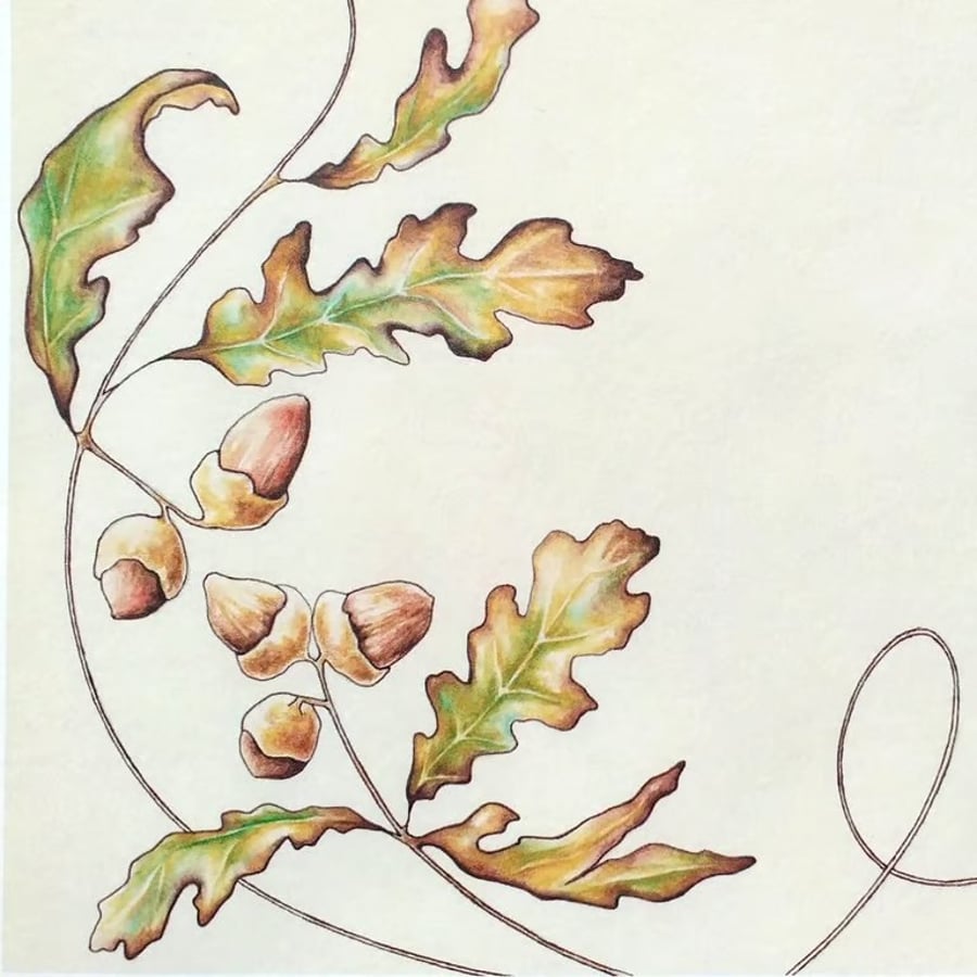 "Autumn Oak" A5 Art Print