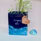 Hand-Painted Ceramic Book Vase – Bud Vase & Pen Pot – 'The Language of Blue'