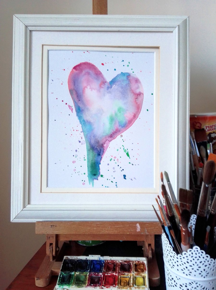 Love and Friendship Heart, original painting