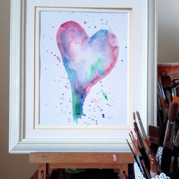 Love and Friendship Heart, original painting