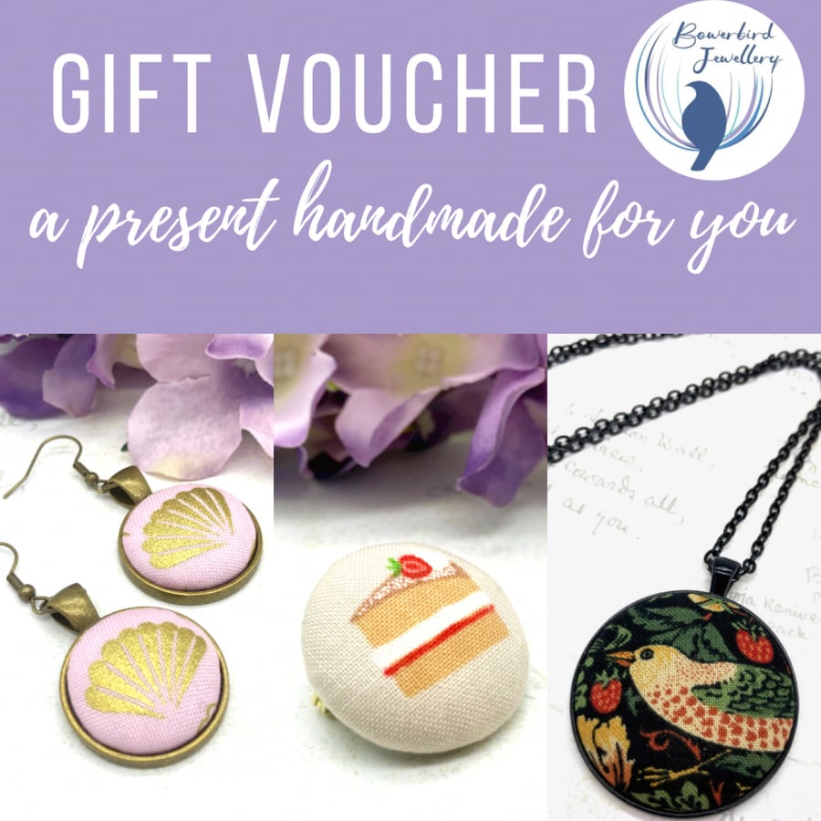 Gift Vouchers to use in Bowerbird Jewellery’s shop
