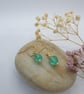 Gold plated earrings with beautiful faux sea glass beads sea green