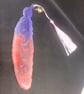 Resin feather bookmarks pink & blue Omber ,Tassel detail