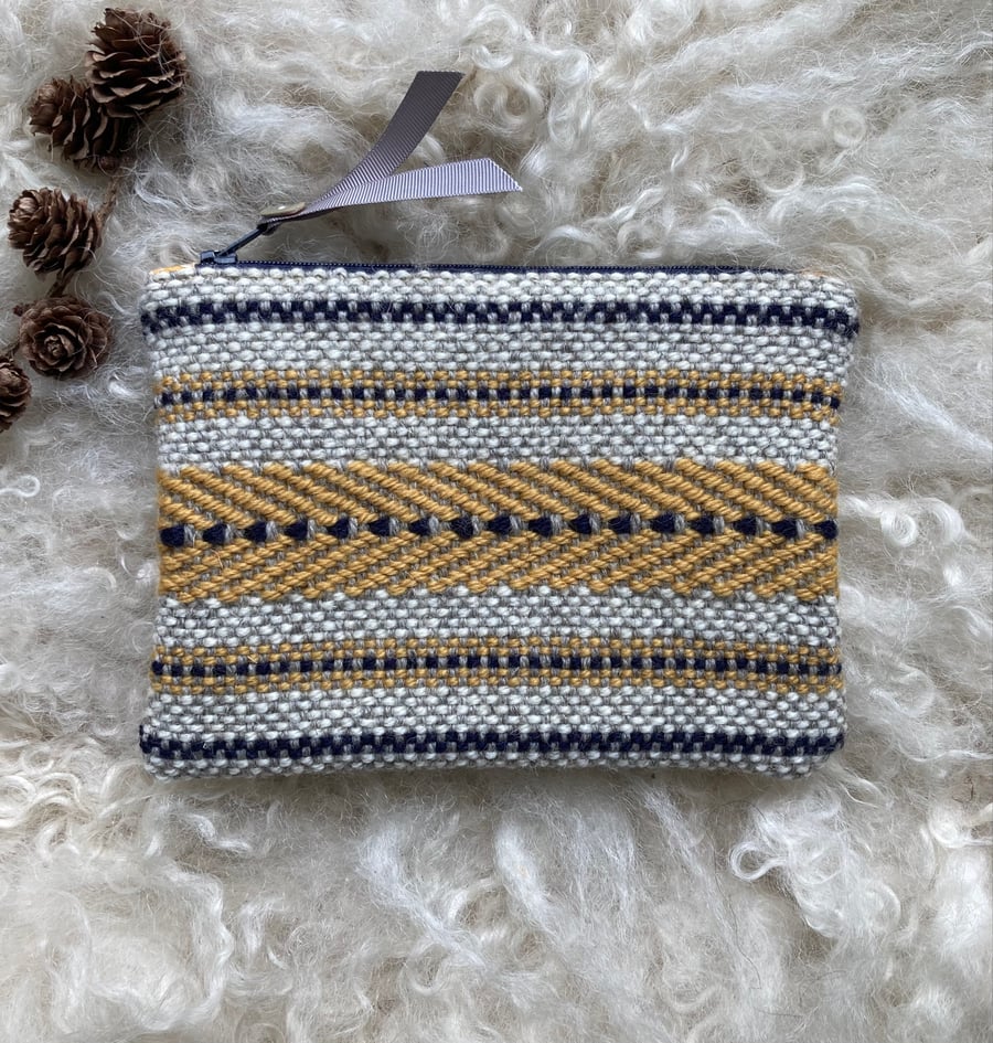 Handwoven Wool Mini Pouch - Honey 