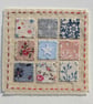 Christmas Patchwork hand-stitched card with tiny applique star! So pretty! - Image 2