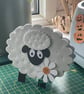 Handmade Sheep with flower card - Image 1