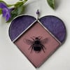 Stained Glass Bee Heart