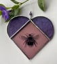 Stained Glass Bee Heart