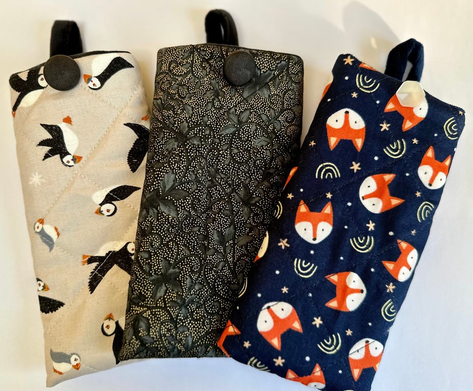 Velvet lined glasses case pouch, Set 3