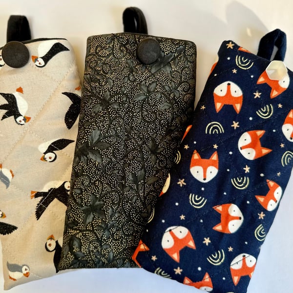 Velvet lined glasses case pouch, Set 3