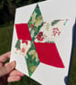 Fabric Patchwork star Christmas card, Textile card, recycled card - Image 2