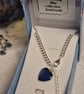 "Something Blue" heart anklet on sterling silver chain - Image 4
