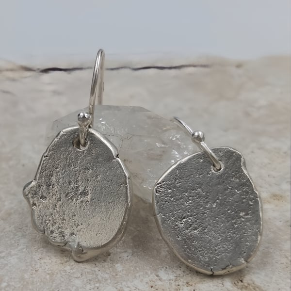 Molten Sterling Silver Drop Earrings – Organic Fluid Design