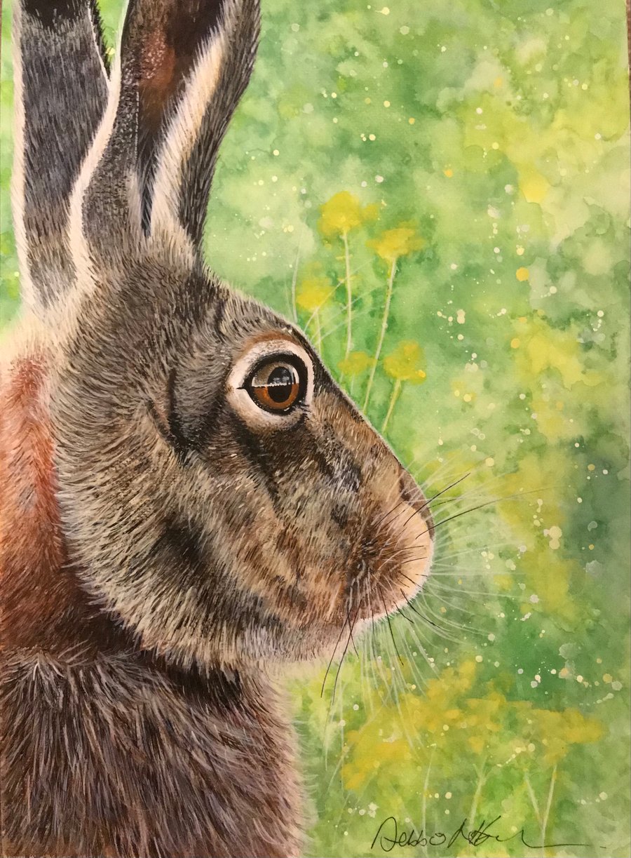 “Hope” hare print from original watercolour 