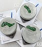 Summer Seconds Little Green Island Textile and Concrete Round 50mm Brooches - Image 6