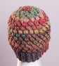 Hat-handmade crochet puff stitch beanie hat autumnal colours - Image 3