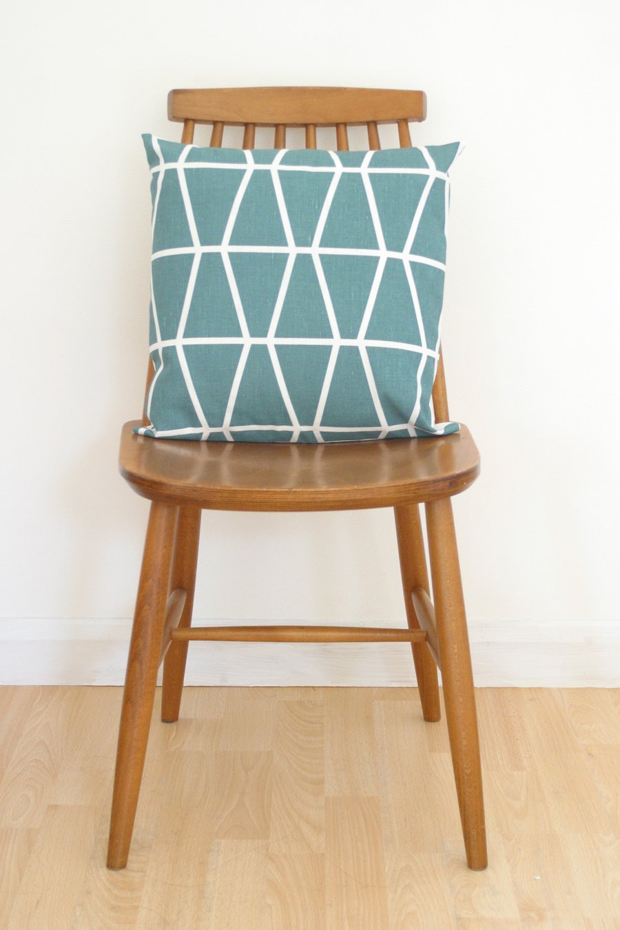 Teal Geometric cushion cover