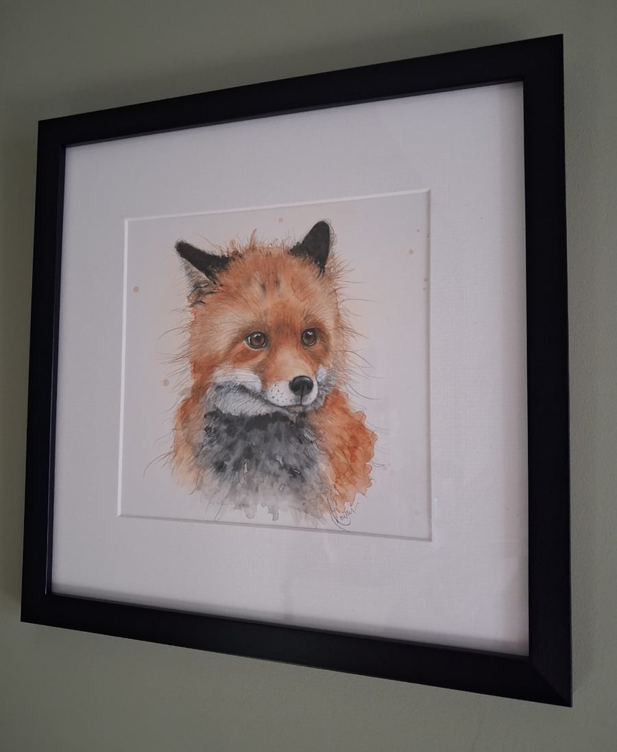 Fox Watercolour Painting 
