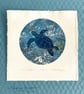 Lino Print and Monoprint Original on Mounted on Khadi Paper - Sea Turtle - Image 1