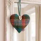 Beautiful Highland Cow and Calf embroidered on a Harris Tweed Heart