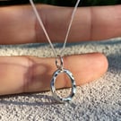 Silver Letter O Necklace - O Initial - Small Handmade Hammered Initial - Sparkly
