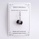 Tiny Glass Black Sheep Stitch Marker