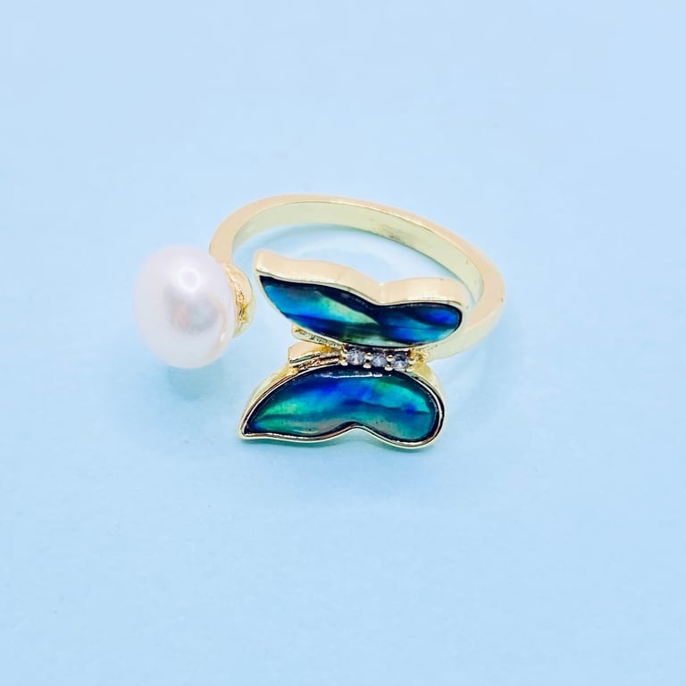 Freshwater Pearl Adjustable Gold Plated Ring
