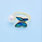 Freshwater Pearl Adjustable Gold Plated Ring