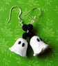 Sterling Silver Spooky Ghost Drop Earrings  - Image 2