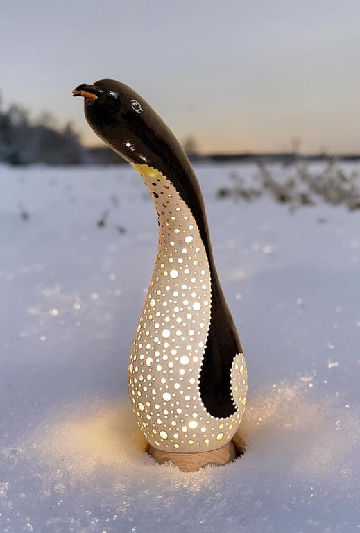  'Stumpy' Penguin Gourd Lamp