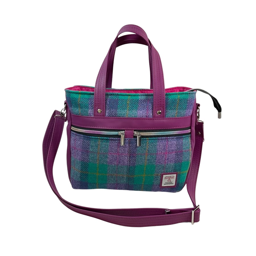 Harris tweed and genuine leather  Crossbody Handbag 
