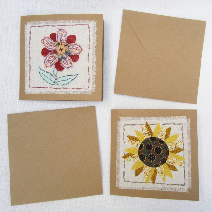 Two Floral Card Blanks 