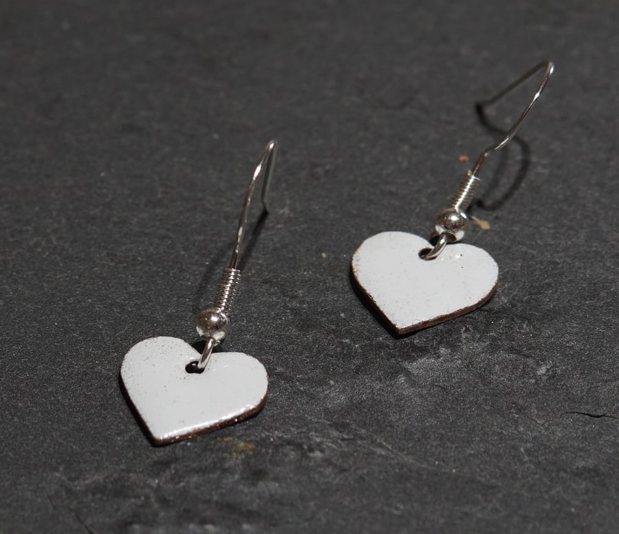 Heart shaped enamel earrings