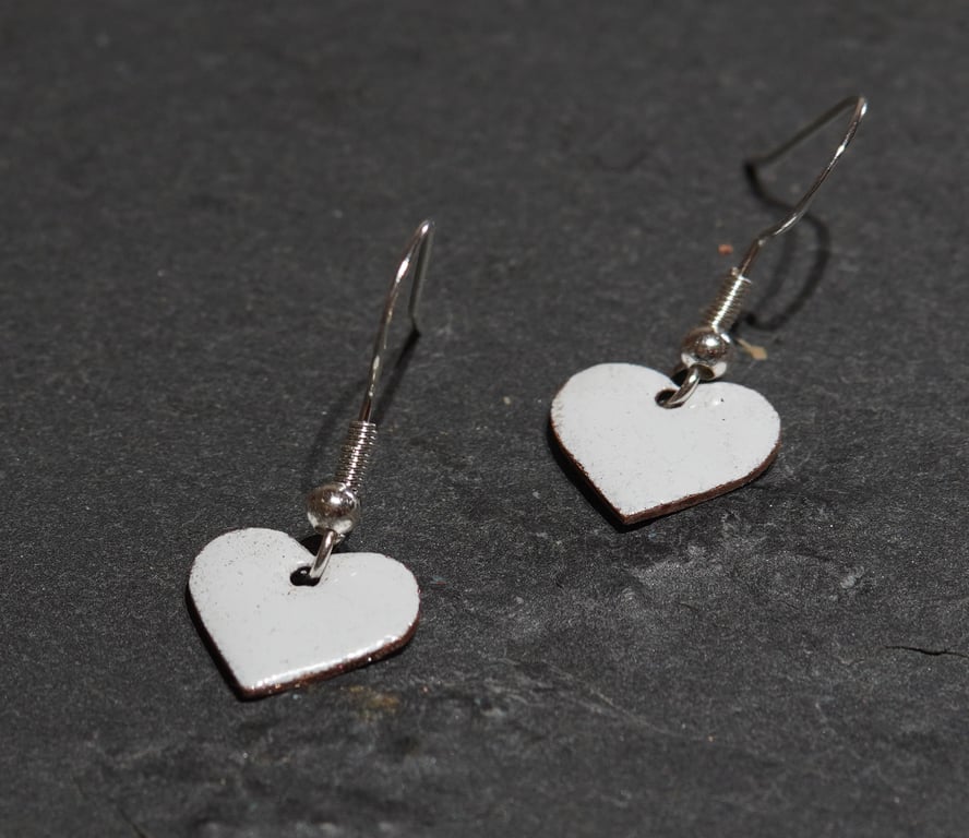Heart shaped enamel earrings