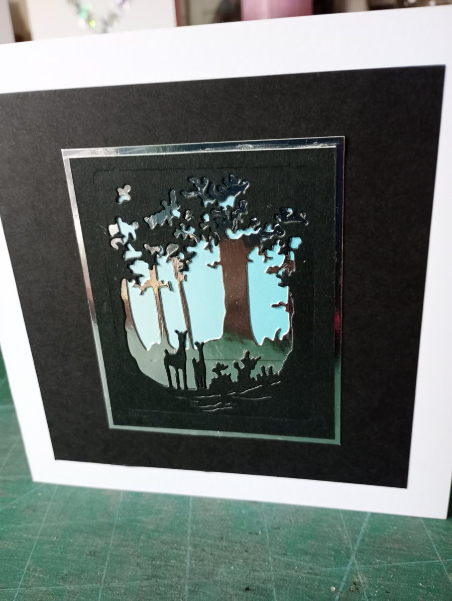 Woodland scene birthday card