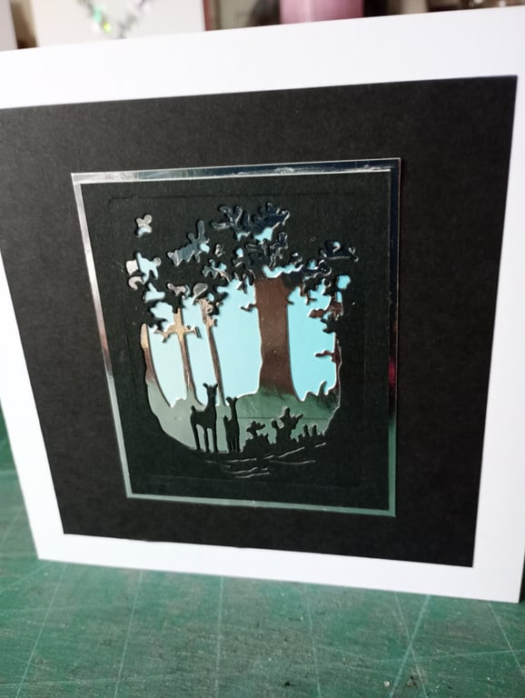 Woodland scene birthday card