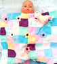 Hand Knitted Double Sided Baby Blanket, Reversible Patchwork Blanket, Baby Gift - Image 4