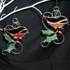 Hand made Stained glass robin suncatcher- single