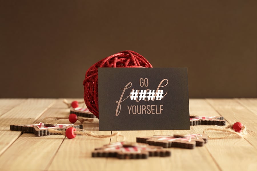 'Go Fk Yourself' Foiled Motivational Postcard 