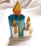Up cycled Wooden hand painted Christmas candles decoration