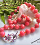 Designer Peach Quartz & Quartzite Statement Silver Plated Necklace. ONE OFF - Image 1