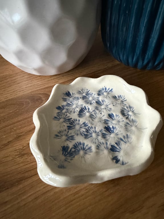Ceramic pressed poppy dish