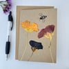 Handmade Real Pressed Flower, Greeting Card, Nasturtiums, Birthday